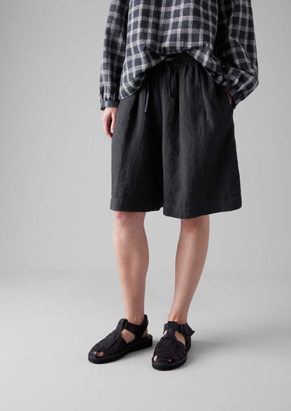 Pantaloncini con coulisse tinti in capo | Pepe nero