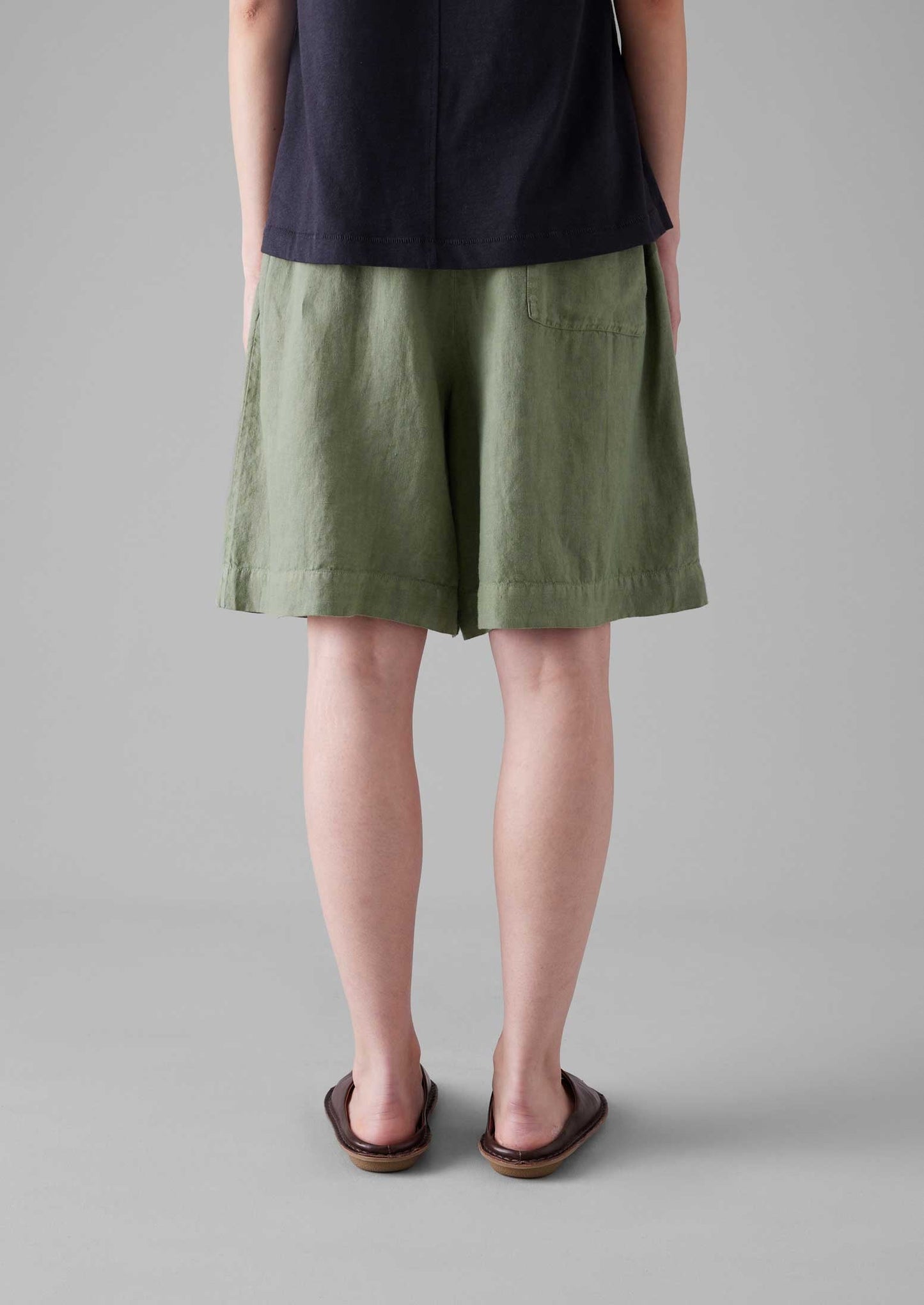 Pantaloncini con coulisse tinti in capo | Salvia chiara