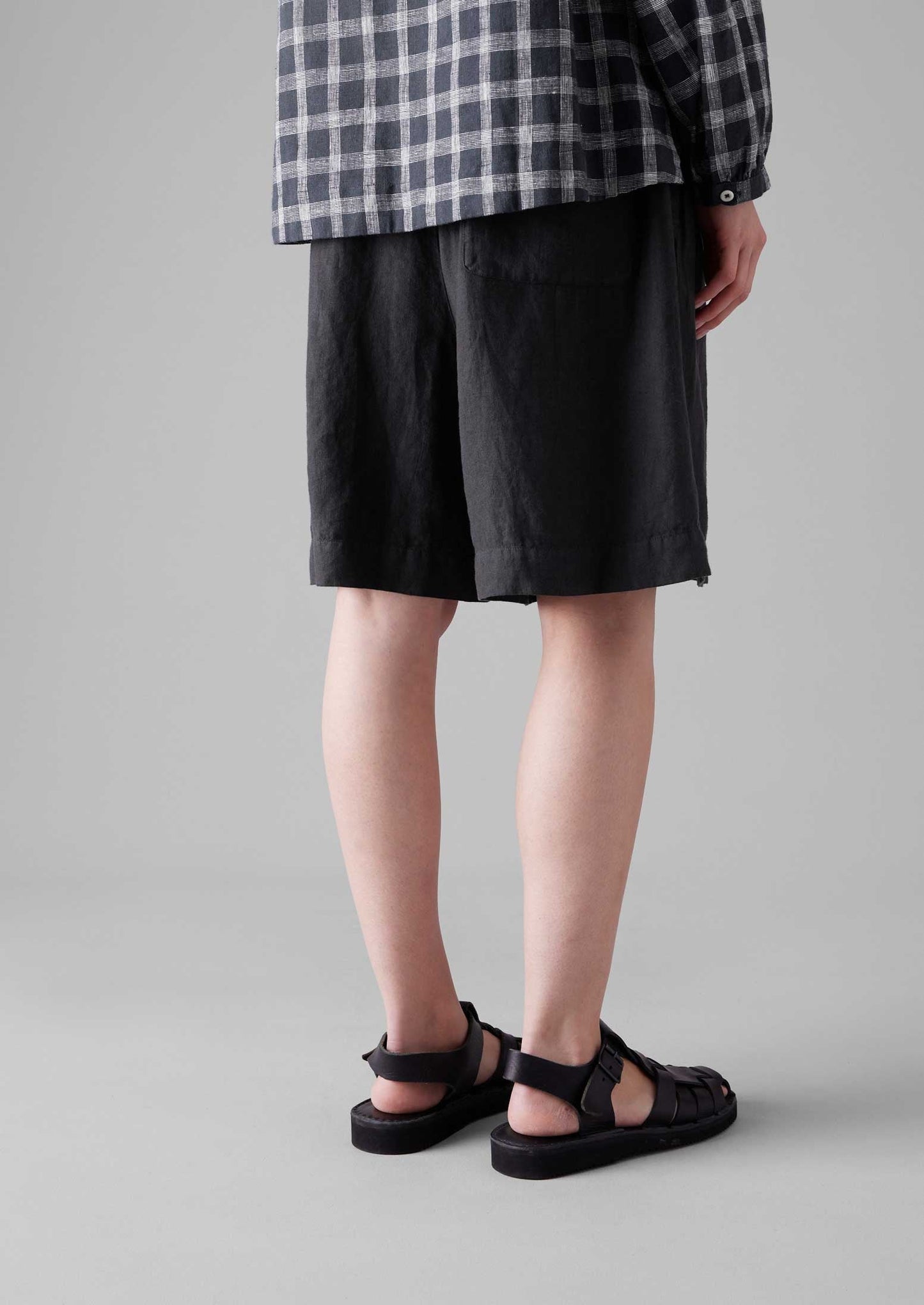 Pantaloncini con coulisse tinti in capo | Pepe nero