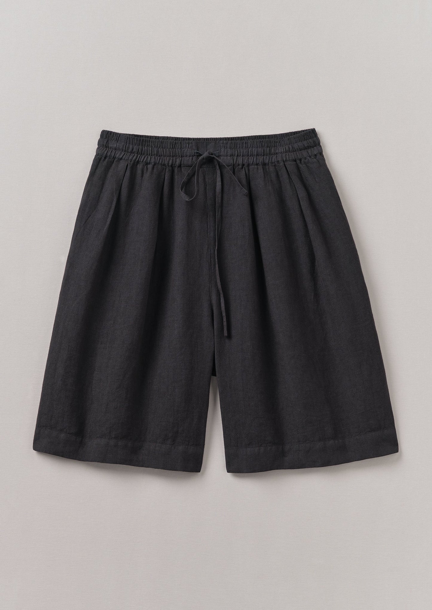 Pantaloncini con coulisse tinti in capo | Pepe nero