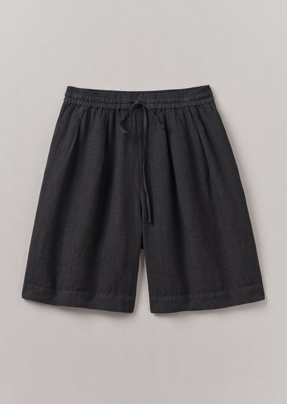 Pantaloncini con coulisse tinti in capo | Pepe nero