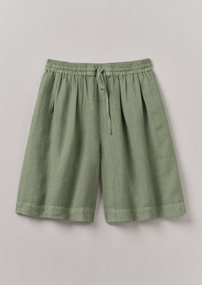 Pantaloncini con coulisse tinti in capo | Salvia chiara