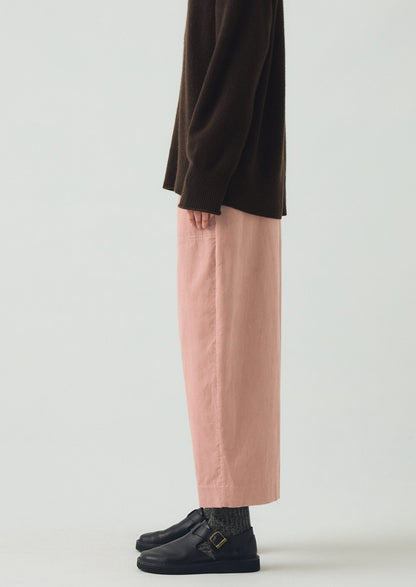 Pantaloni a gamba cilindrica in velluto a coste organico | Argilla rosa