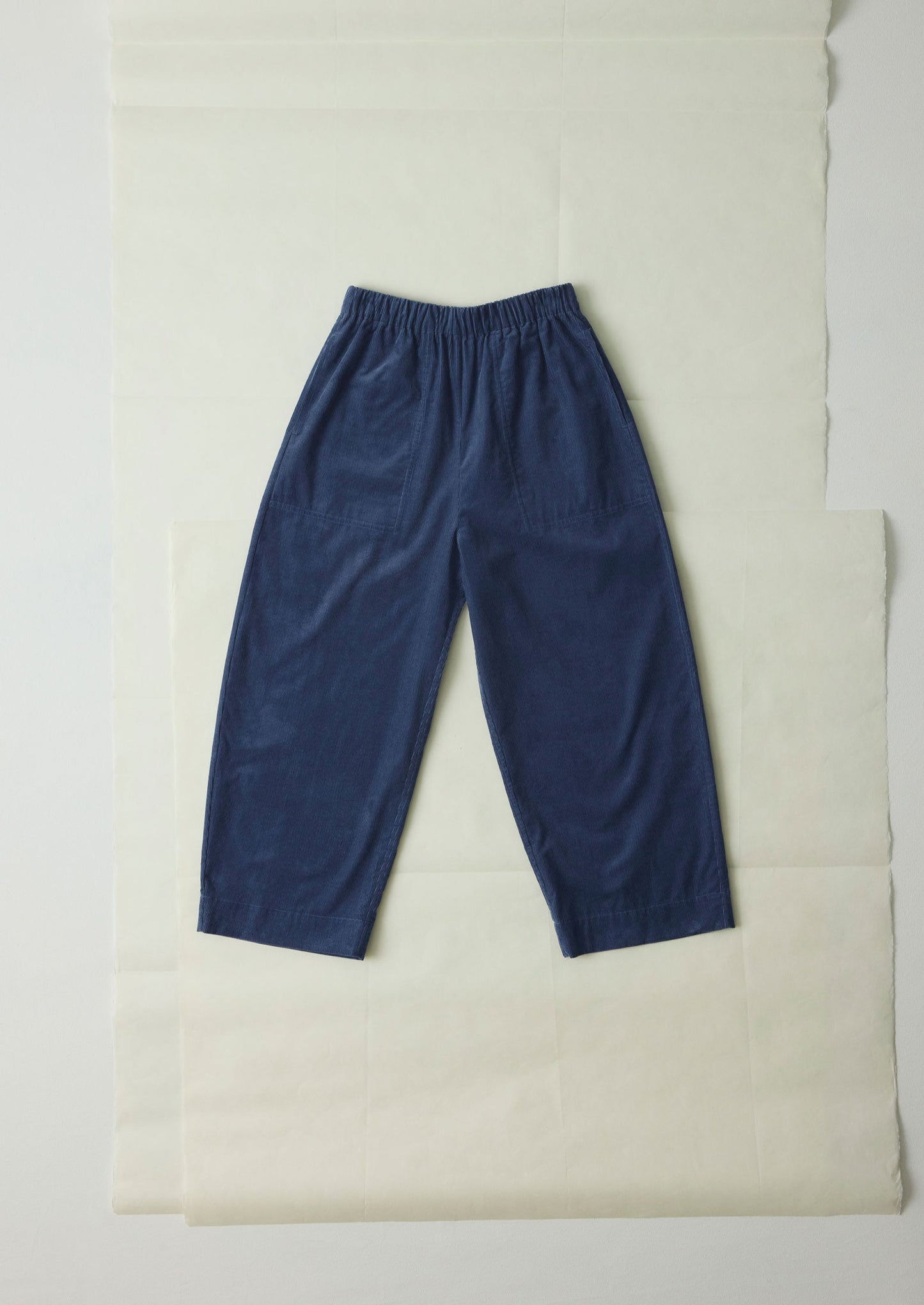 Pantaloni a gamba cilindrica in velluto a coste biologico | Blu denim