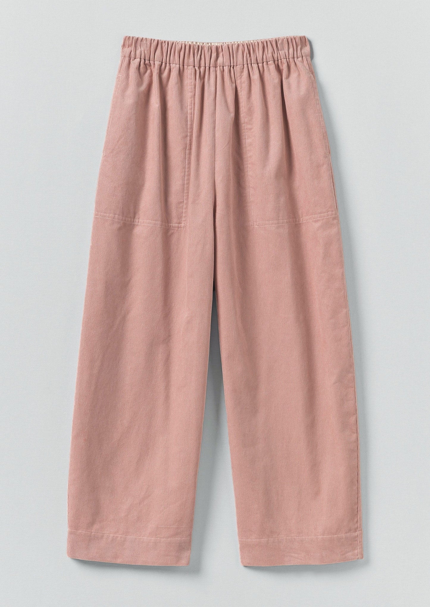 Pantaloni a gamba cilindrica in velluto a coste organico | Argilla rosa