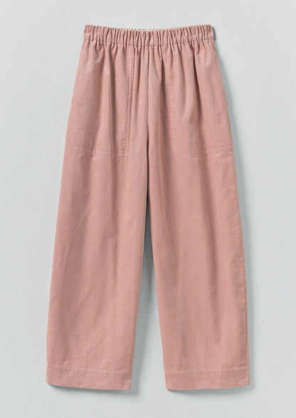 Pantaloni a gamba cilindrica in velluto a coste organico | Argilla rosa