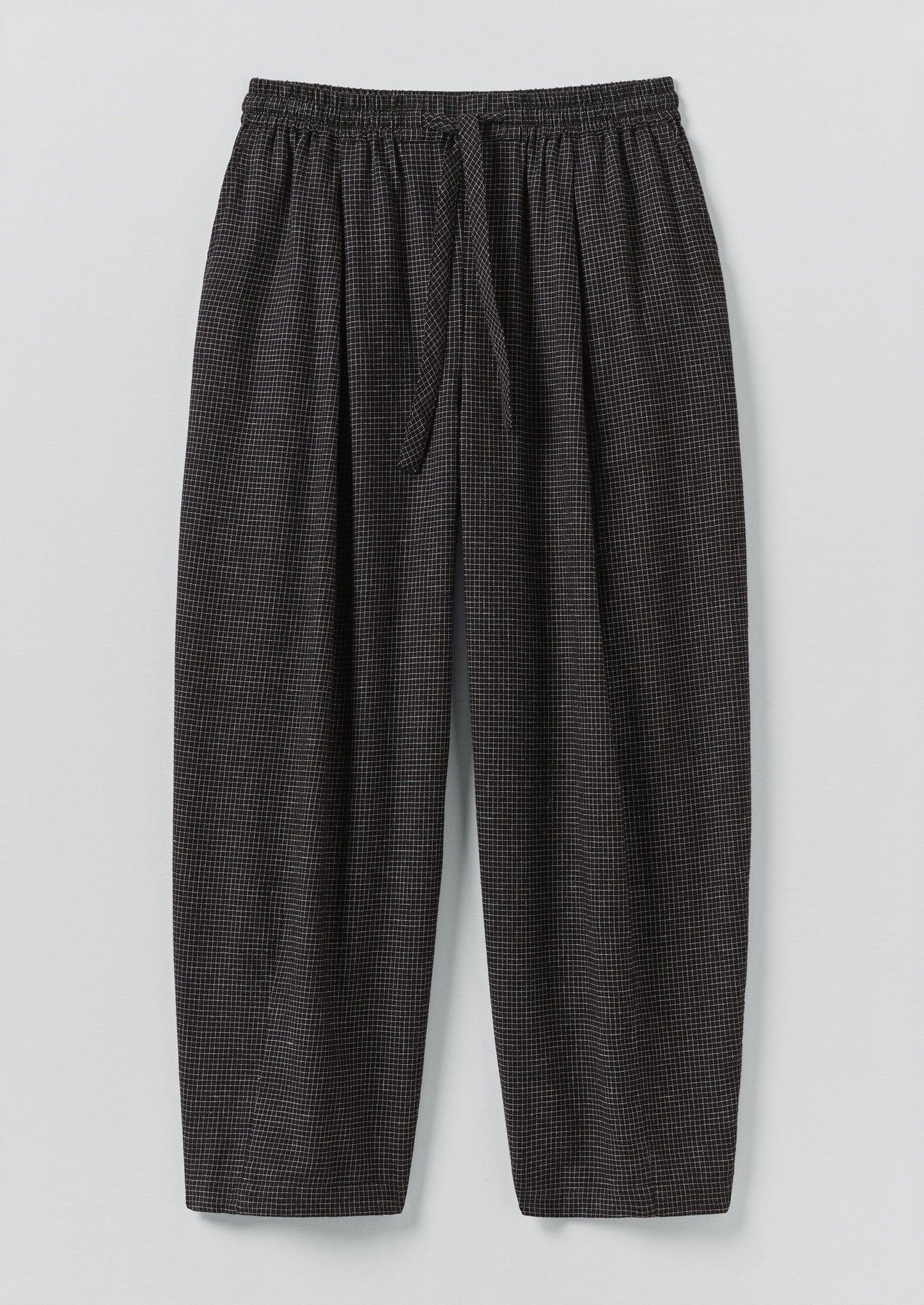 Pantaloni in cotone e cashmere a quadri Minako | Nero/Ecru