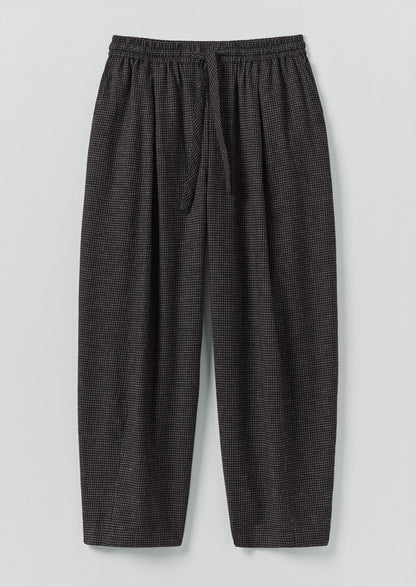 Pantaloni in cotone e cashmere a quadri Minako | Nero/Ecru
