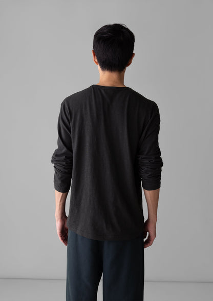 Maglietta a maniche lunghe in cotone Frank | Nero carbone