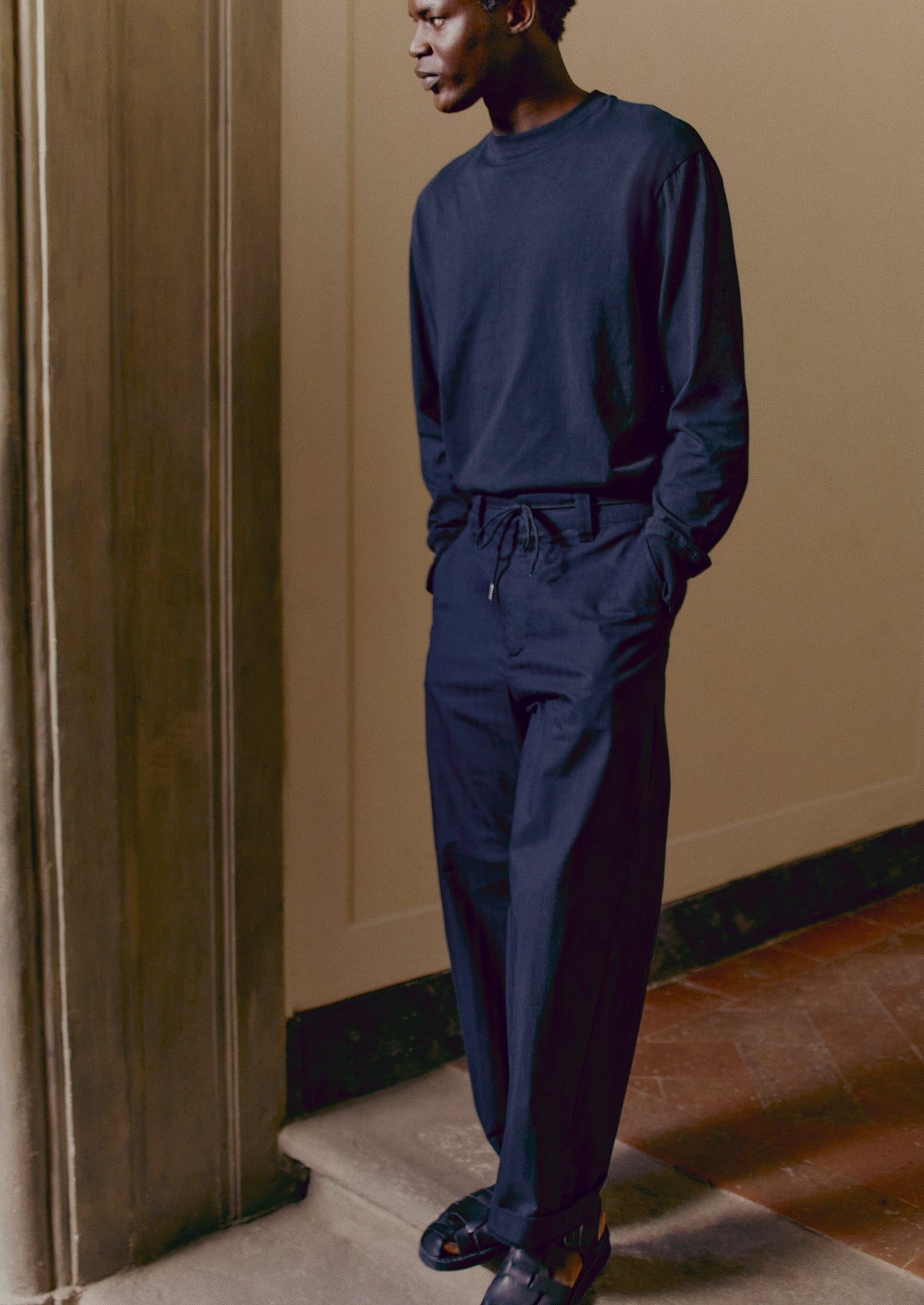 Maglietta girocollo a maniche lunghe | Antracite scuro