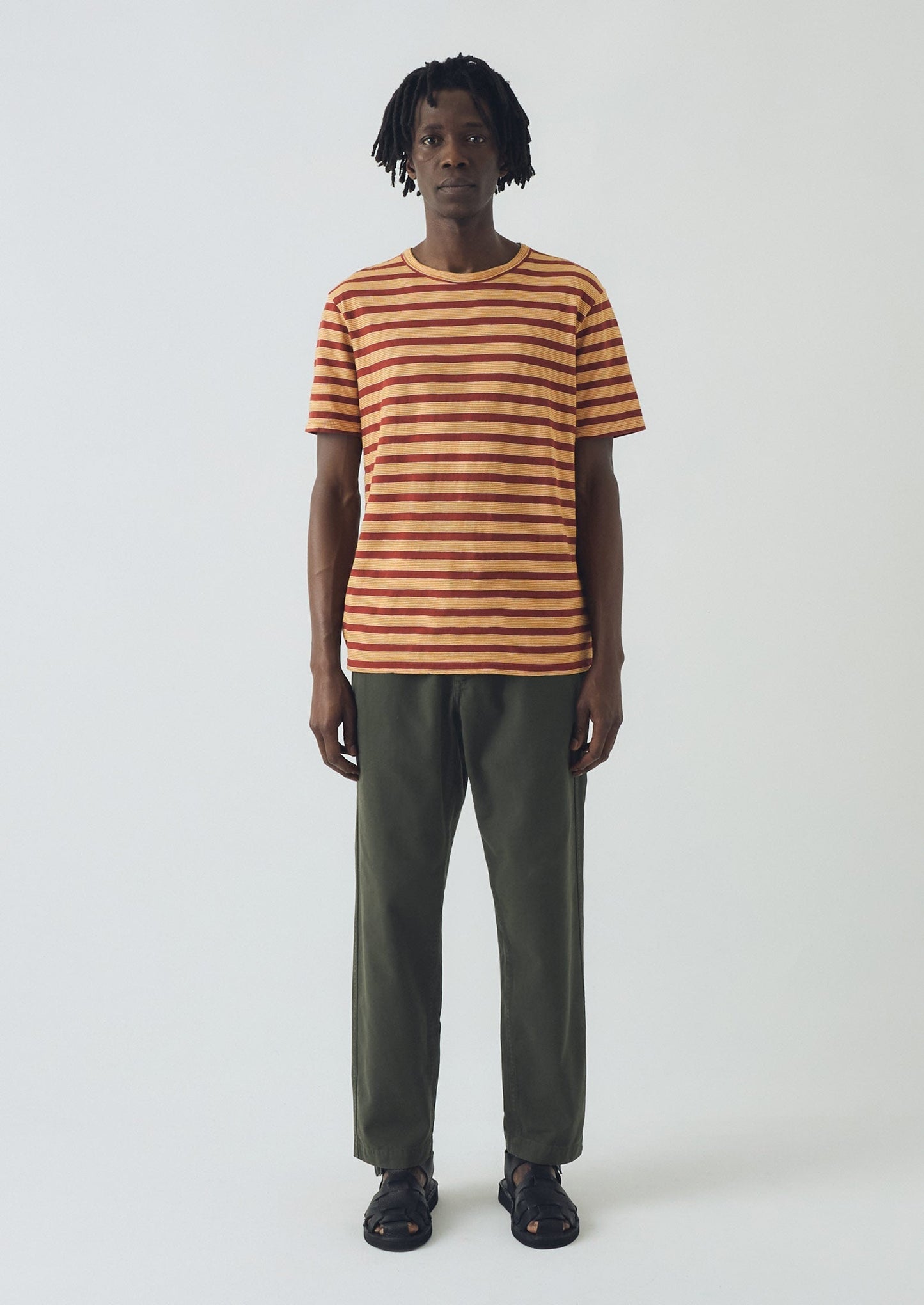 Maglietta a maniche corte a righe in cotone Theo | Red Rock