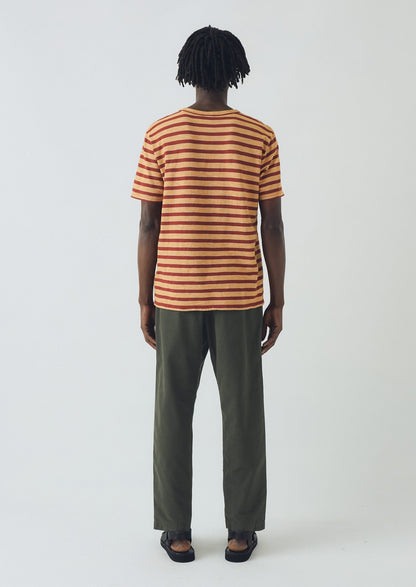 Maglietta a maniche corte a righe in cotone Theo | Red Rock