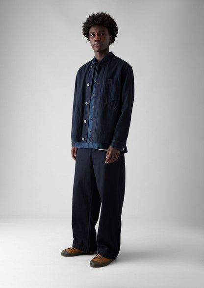 Giacca in denim giapponese con collo alto | Indaco