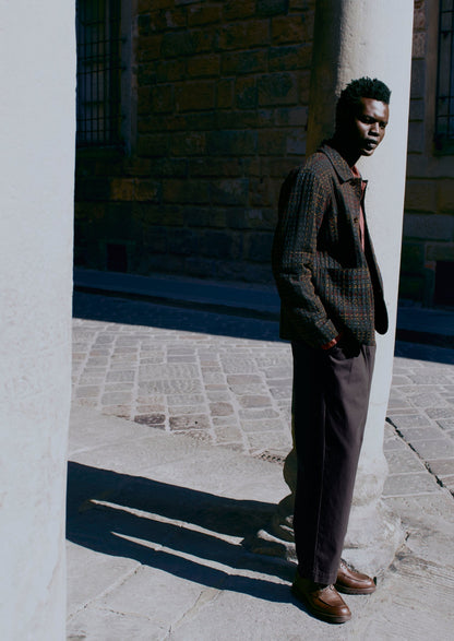 Giacca in tweed con punto Kantha | Ardesia