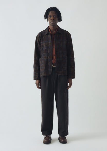 Giacca in tweed con punto Kantha | Ardesia