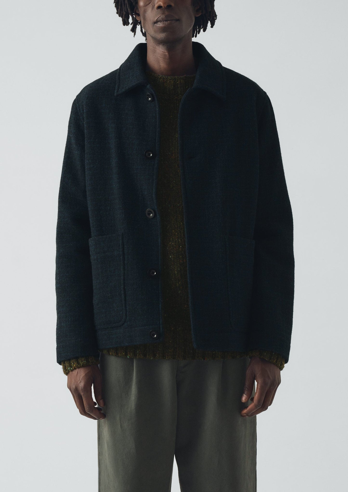 Giacca in lana a quadri Brick Block | Antracite/Blu