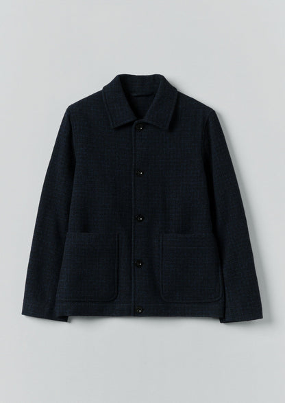 Giacca in lana a quadri Brick Block | Antracite/Blu