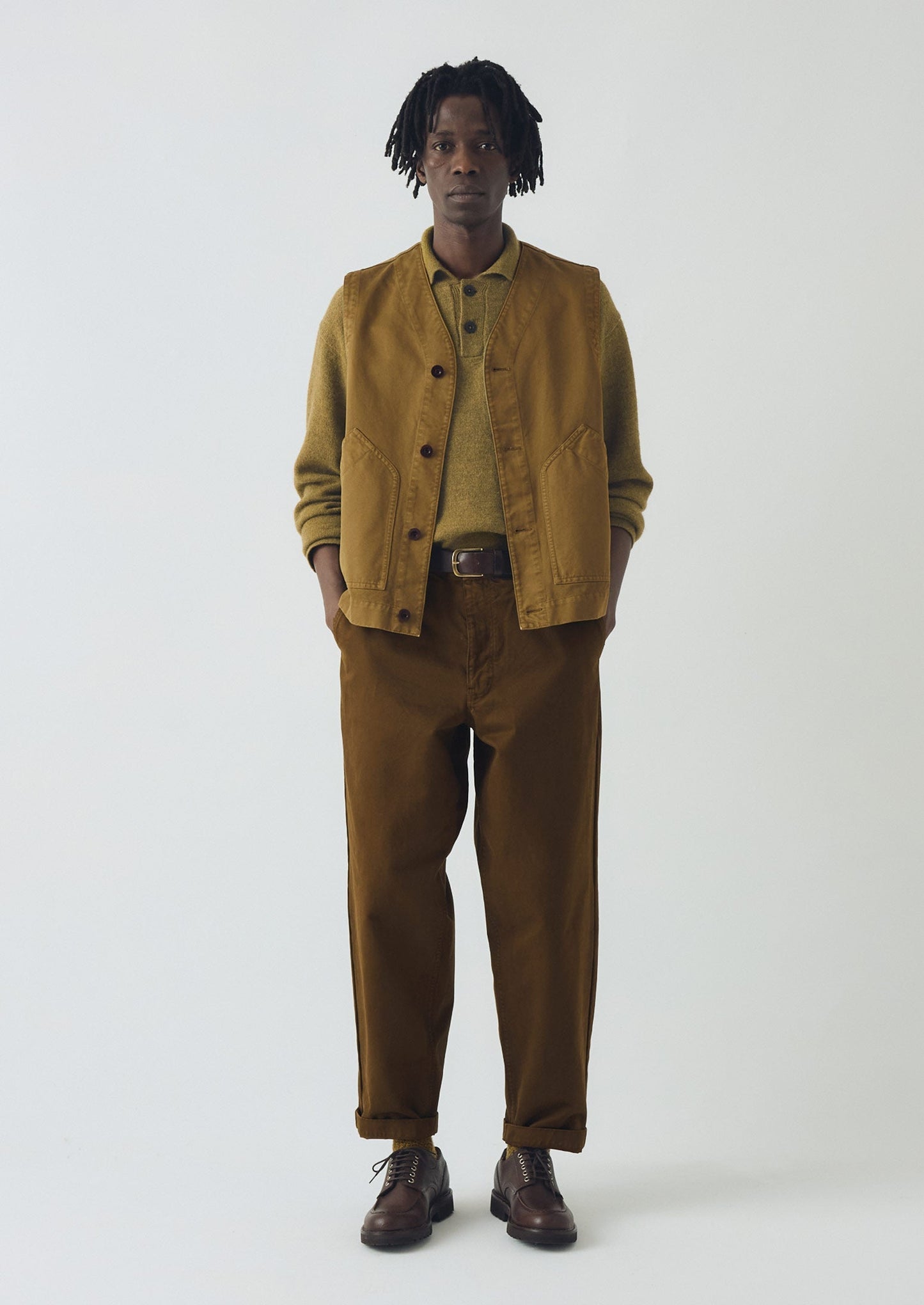 Gilet in twill di cotone tinto in capo | Cumino