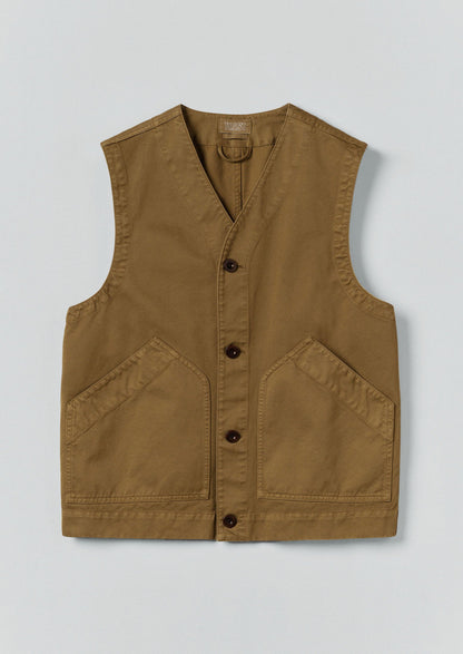 Gilet in twill di cotone tinto in capo | Cumino