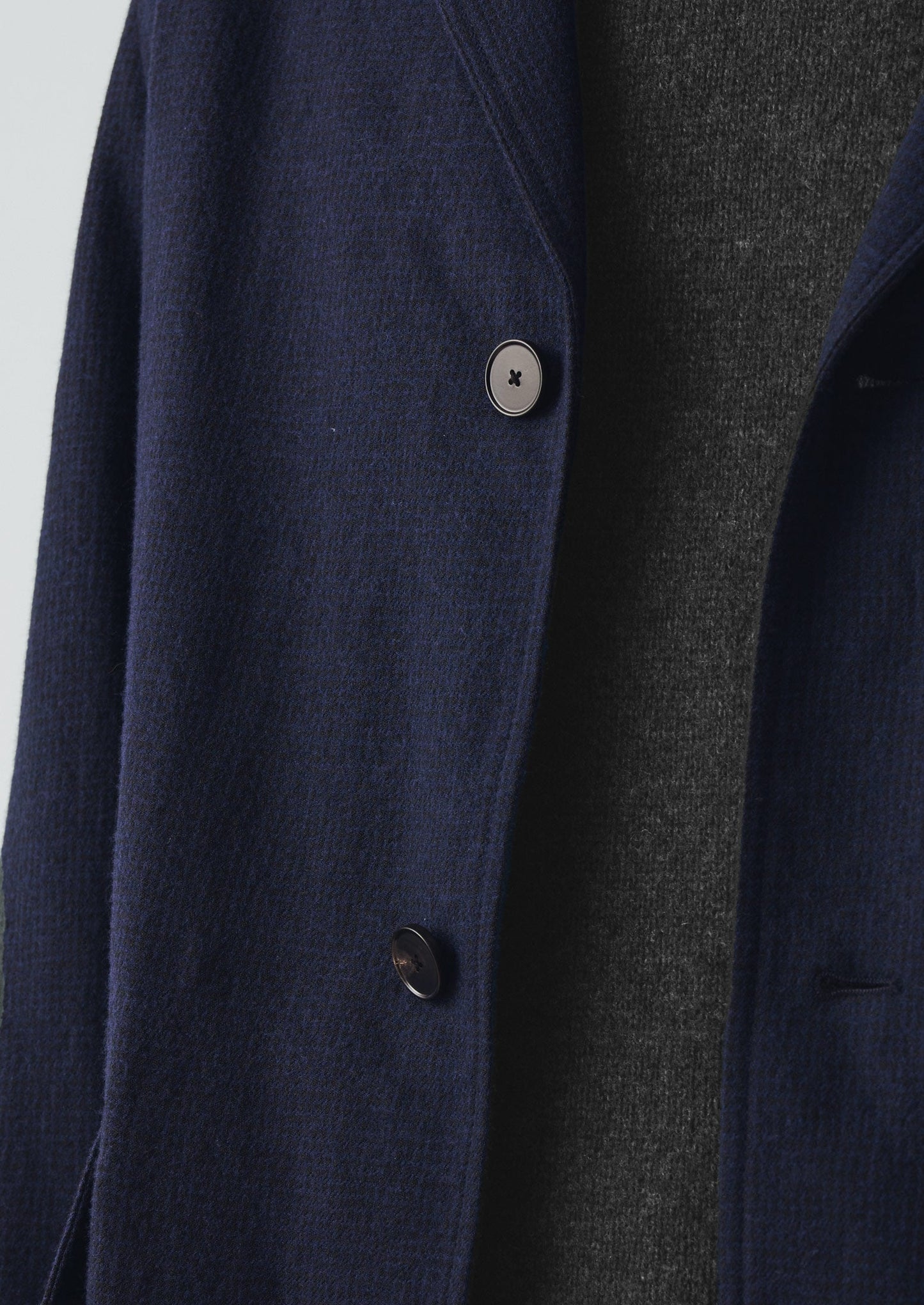 Giacca in cotone e lana pied de poule | Blu navy scuro