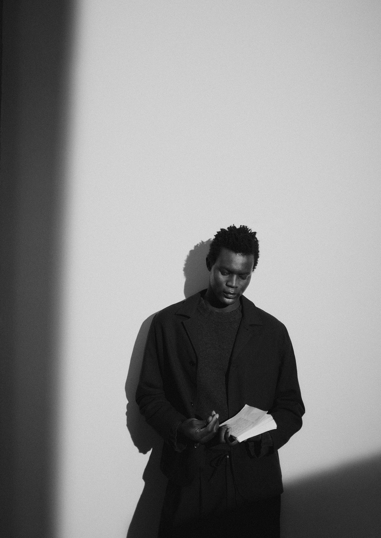 Giacca in cotone e lana pied de poule | Blu navy scuro