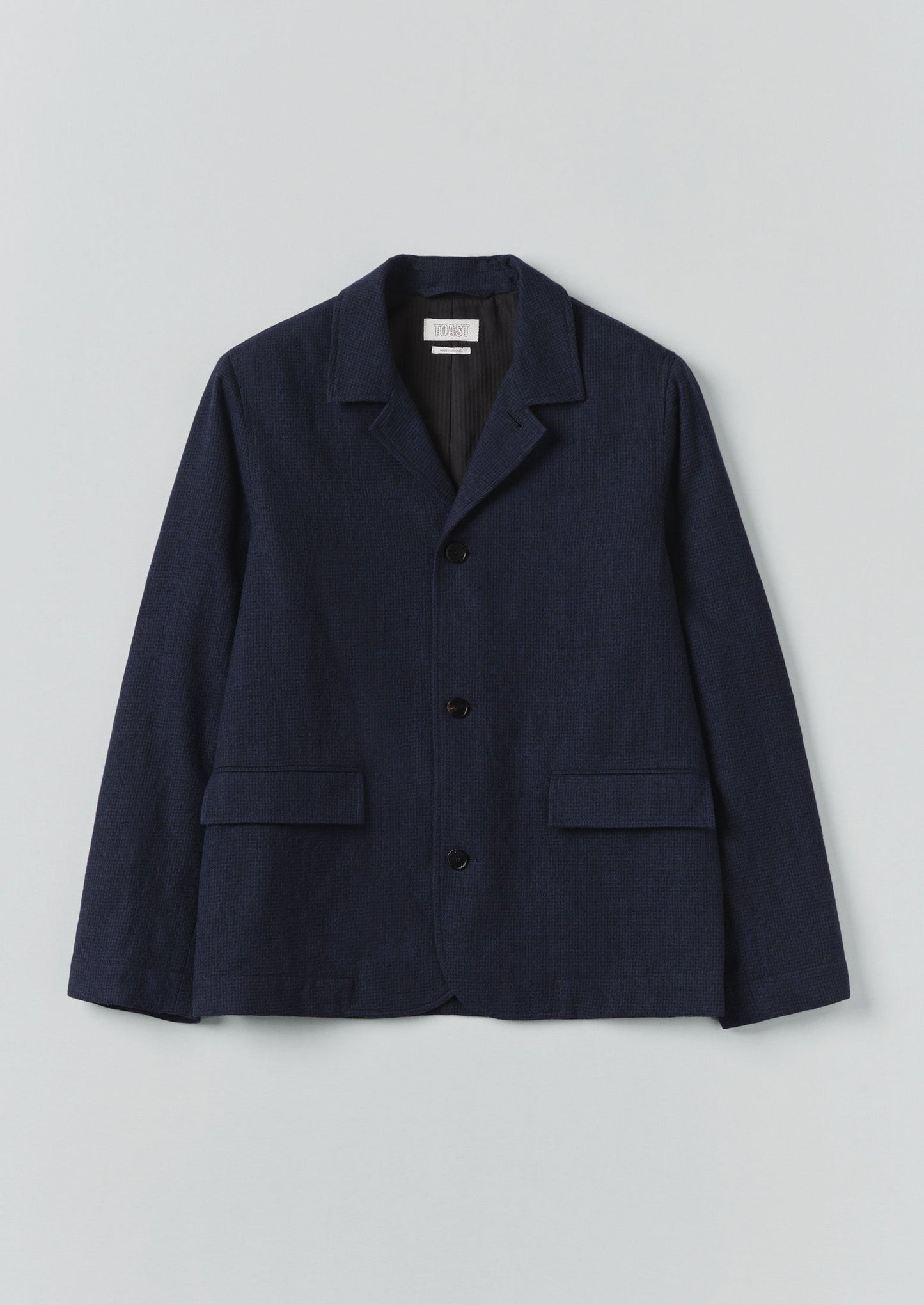 Giacca in cotone e lana pied de poule | Blu navy scuro