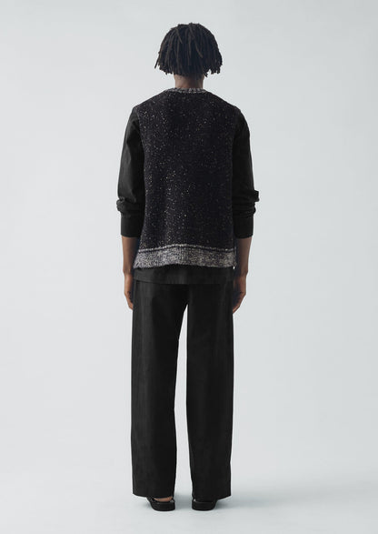 Canotta con finiture a contrasto Donegal | Nero