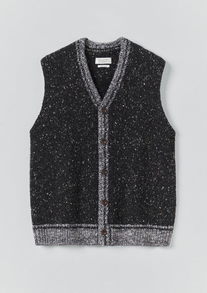 Canotta con finiture a contrasto Donegal | Nero