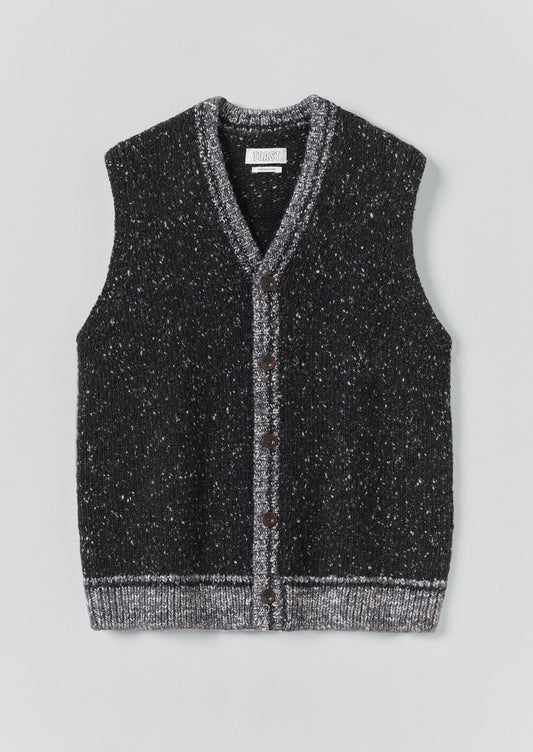 Canotta con finiture a contrasto Donegal | Nero