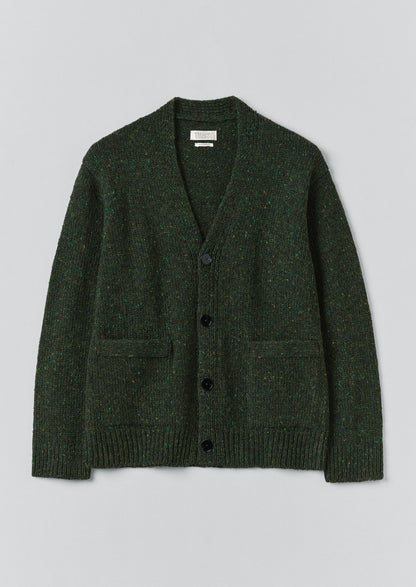 Cardigan con scollo a V in lana Donegal | Foresta