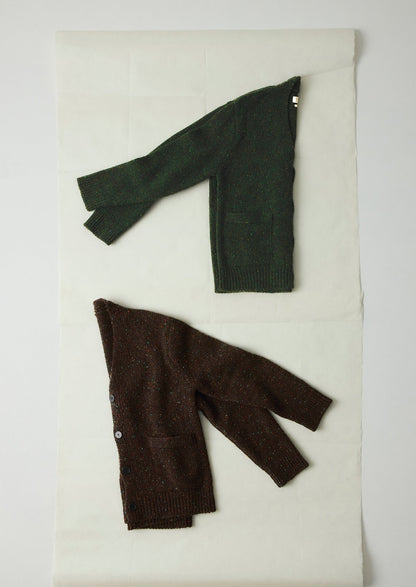 Cardigan con scollo a V in lana Donegal | Bark