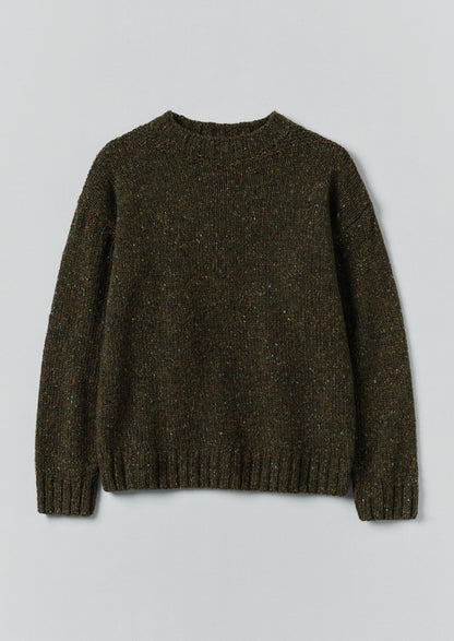Maglione in lana Donegal di Finn | Cachi