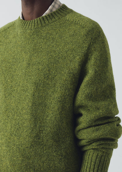 Maglione girocollo in lana | Verde mela