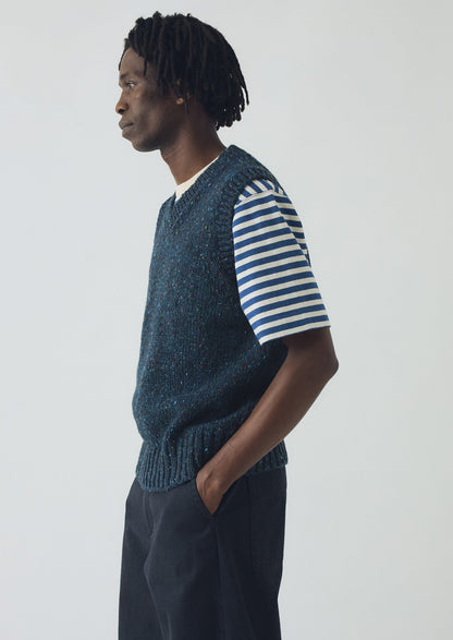 Canotta in maglia di lana Donegal | Mezzanotte