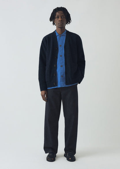 Cardigan in lana mélange | Blu navy mélange