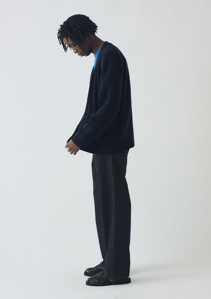 Cardigan in lana mélange | Blu navy mélange