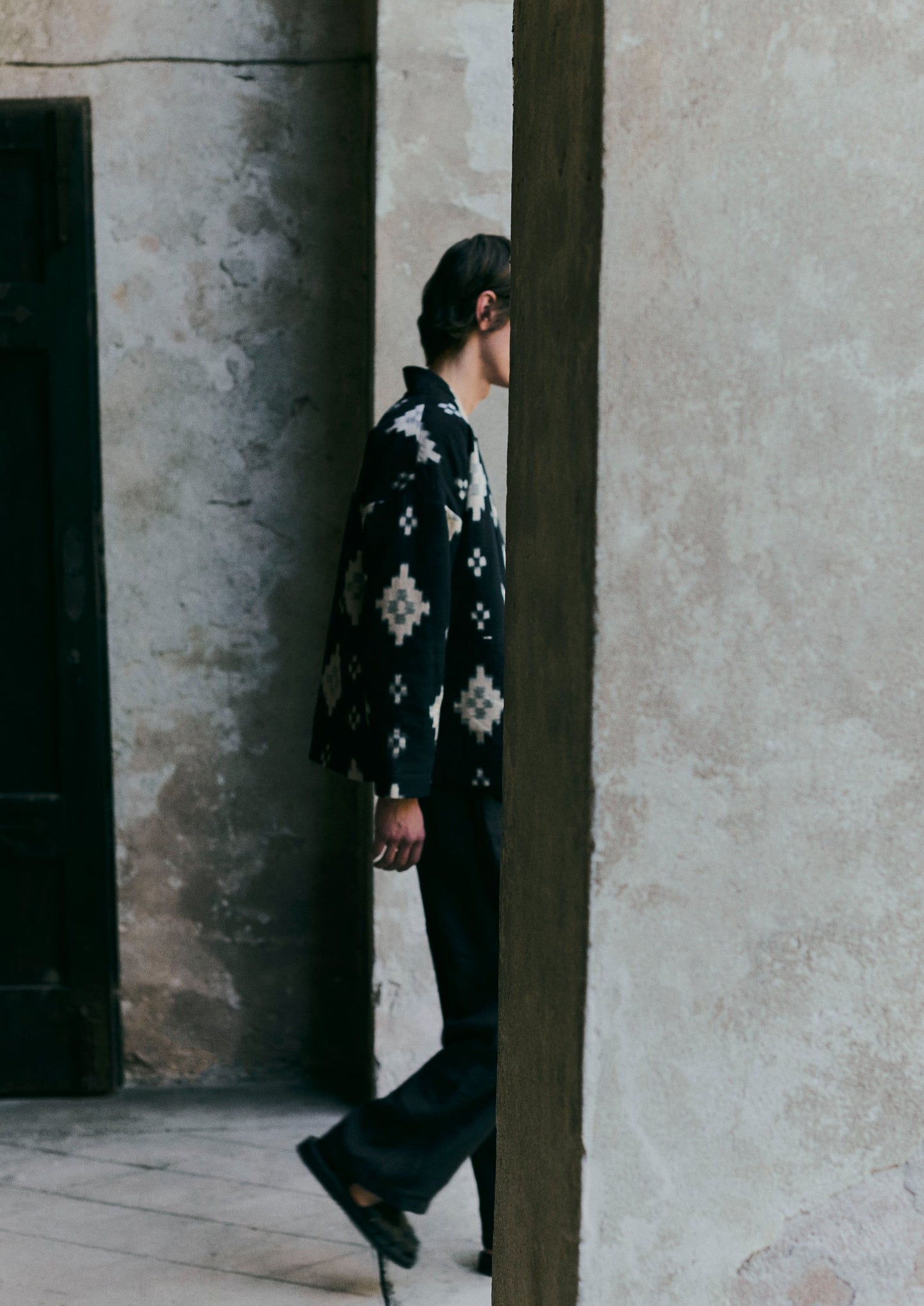 Giacca imbottita Fugue Ikat | Mezzanotte/Sabbia