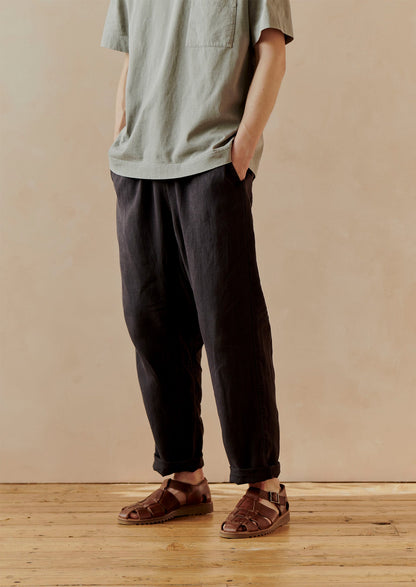 Pantaloni in lino tinto in capo Alfie | Ardesia