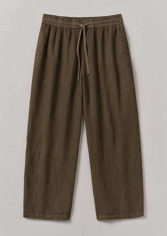 Pantaloni con coulisse in lino tinto in capo | Pera