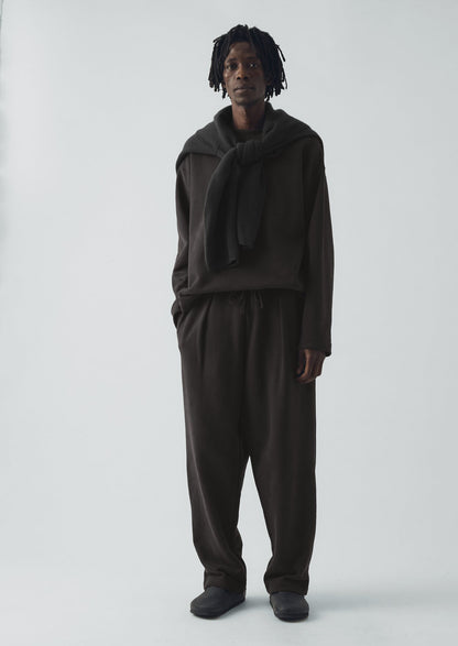 Pantaloni plissettati in jersey Loopback | Pepe nero