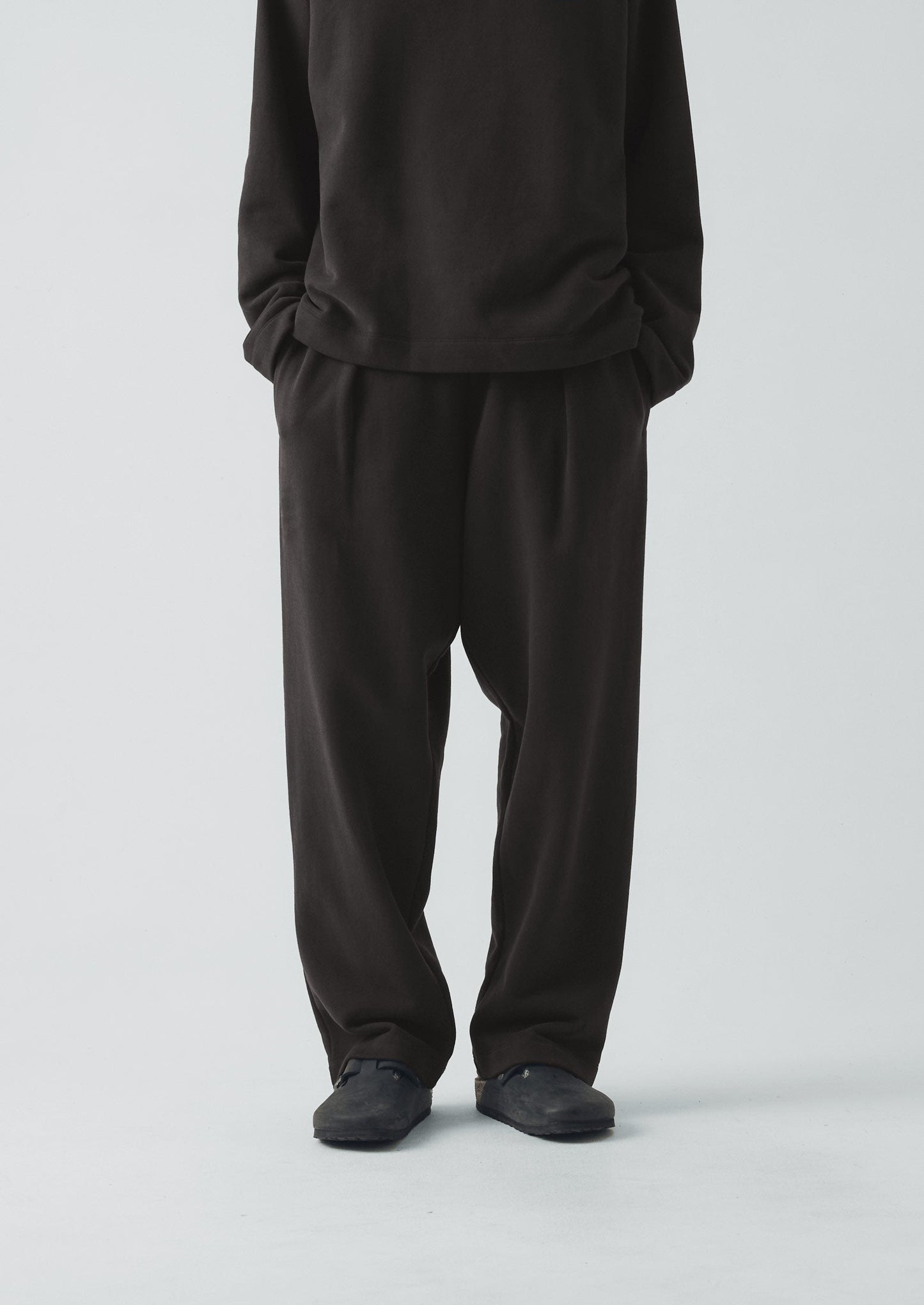 Pantaloni plissettati in jersey Loopback | Pepe nero