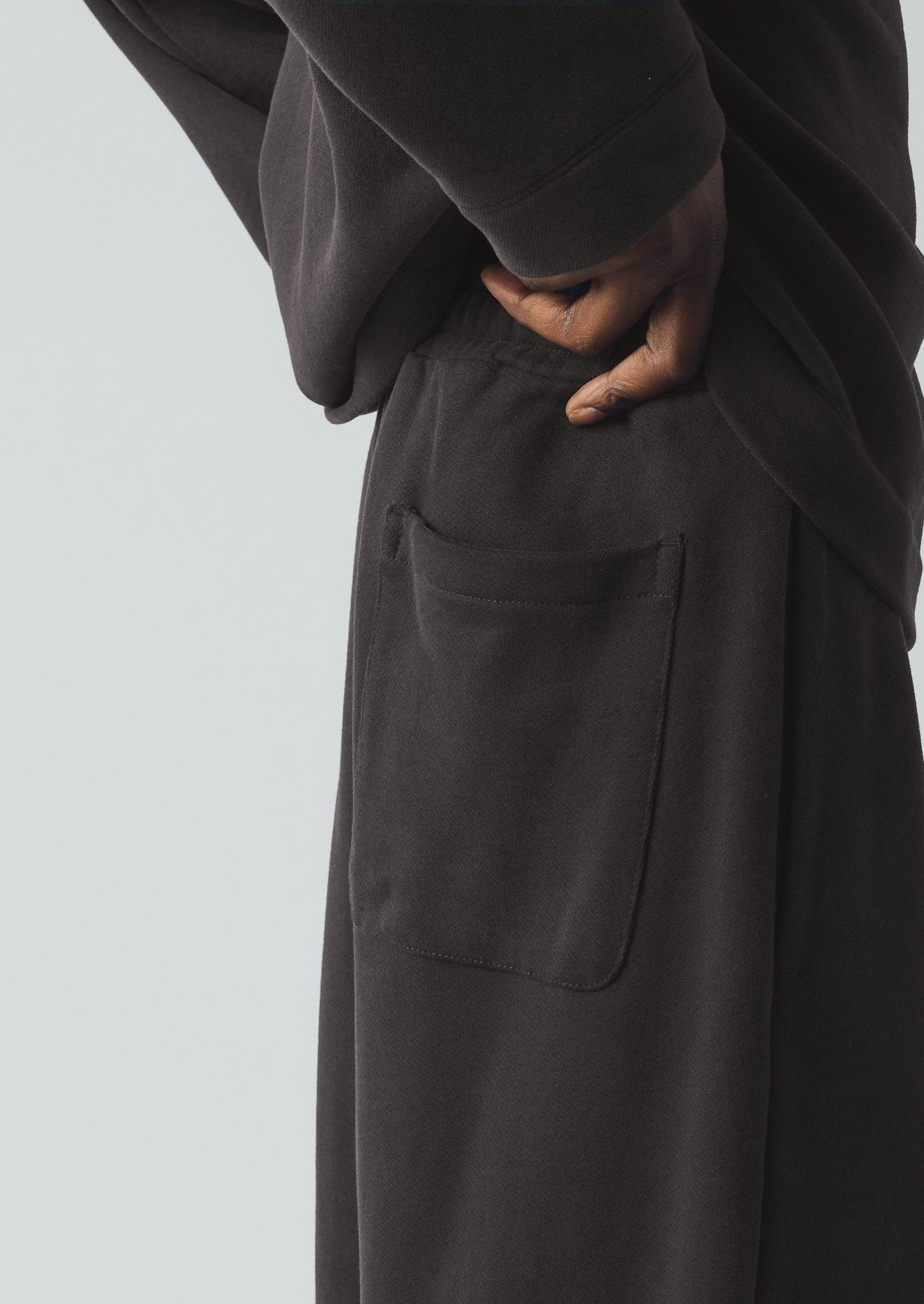 Pantaloni plissettati in jersey Loopback | Pepe nero