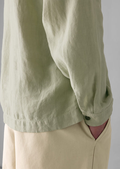 Camicia in lino con mezza abbottonatura | Pebble
