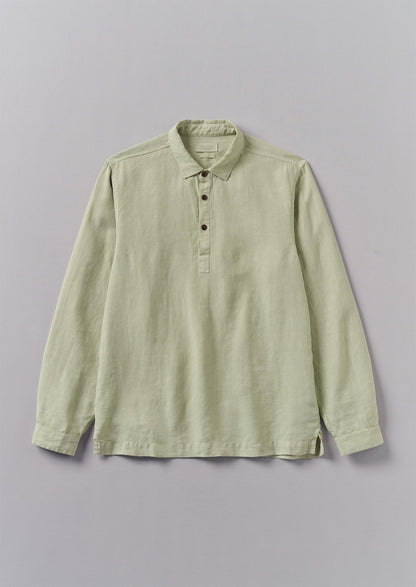 Camicia in lino con mezza abbottonatura | Pebble