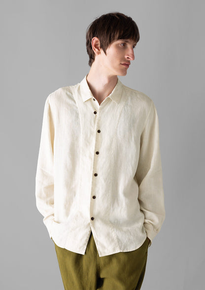 Camicia in lino con bottoni ad anello | Pergamena