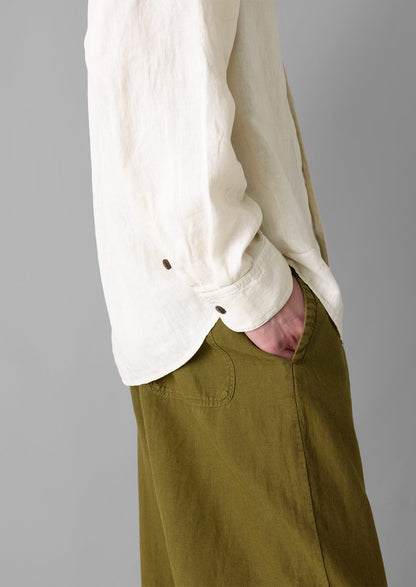 Camicia in lino con bottoni ad anello | Pergamena