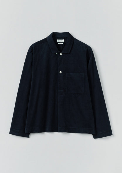 Camicia popover in velluto a coste organico | Mezzanotte