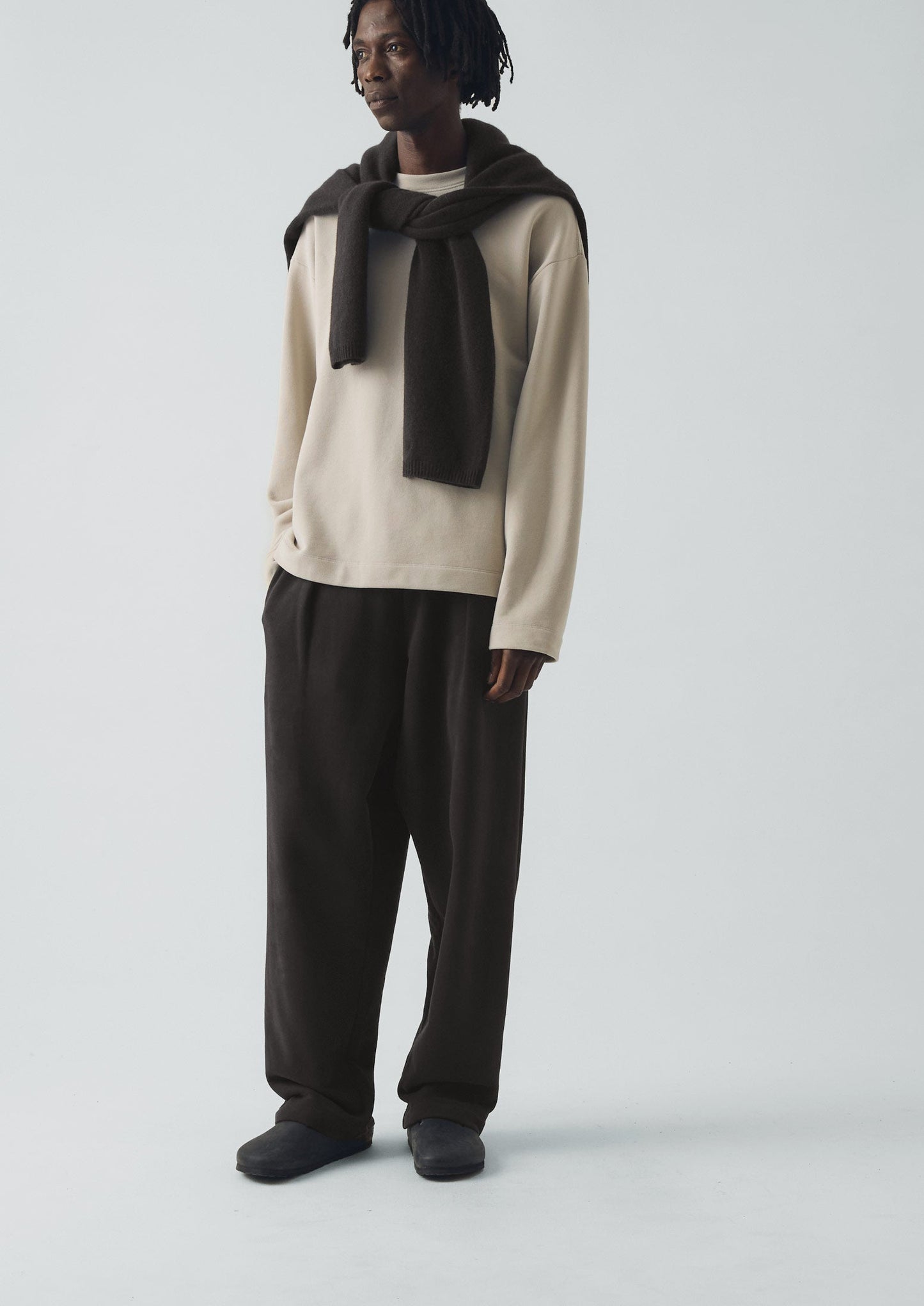 Felpa in maglia Loopback | Grigio avena