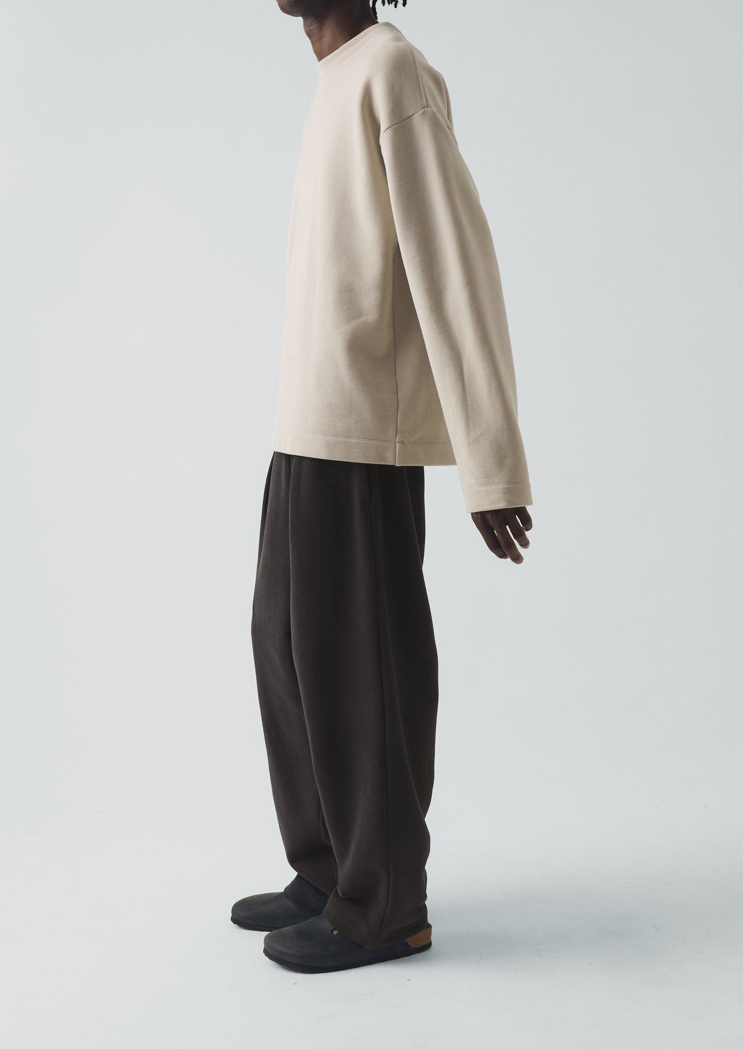 Felpa in maglia Loopback | Grigio avena