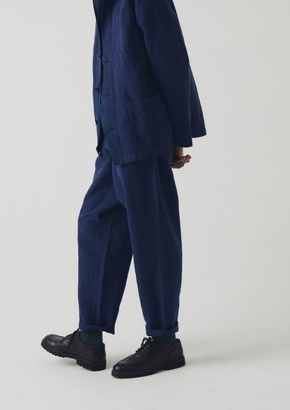 Pantaloni Alfie Garment Dyed Herringbone | Indaco scuro
